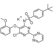 KL20092            301646-59-3       N-[6-Chloro-5-(2-methoxyphenoxy)[2,2,-bipyrimidin]-4-yl]-4-(1,1-dimethylethyl)benzenesulfonamide potassium salt